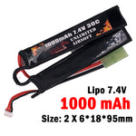 UAS - 7.4V 1000mAh 30C Lipo Battery - Nunchuck Type