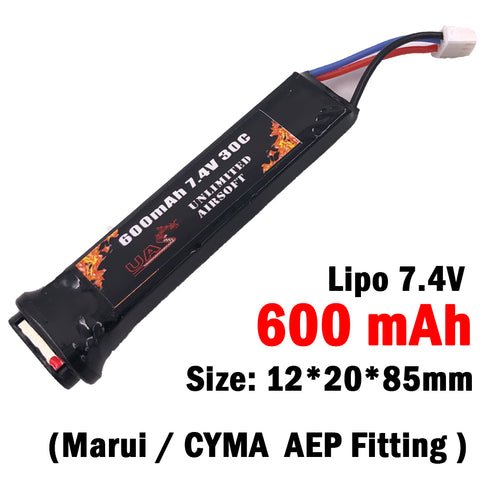 UAS - 7.4V 600mAh Lipo Battery for Marui/CYMA AEP