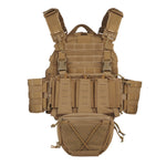 Vest Quick Release Plate Carrier Adjustable MOLLE Vest w/ Dump Sub Pouch - Tan