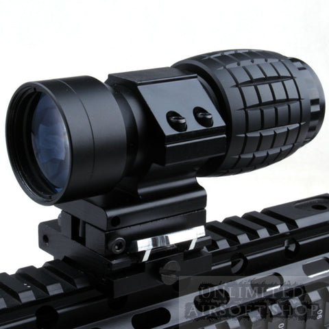 Fire Wolf - ACOG 4X FXD Magnifier with Adjustable QD Mount - Black