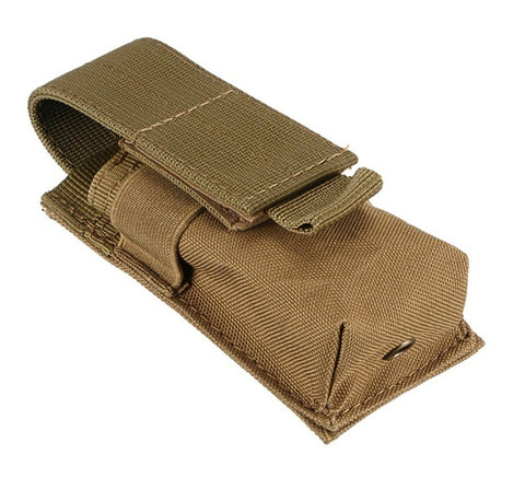 Military Tactical Single Pistol Magazine Pouch - Tan