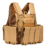 Airsoft Molle Tactical Strike Plate Carrier Vest - Tan