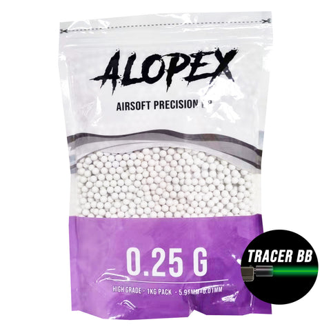 Alopex - Airsoft 6mm Green Tracer BB 0.25g - 1Kg Pack