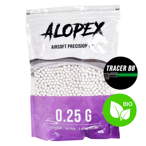 Alopex - Airsoft 6mm Bio Green Tracer BB 0.25g - 1Kg Pack