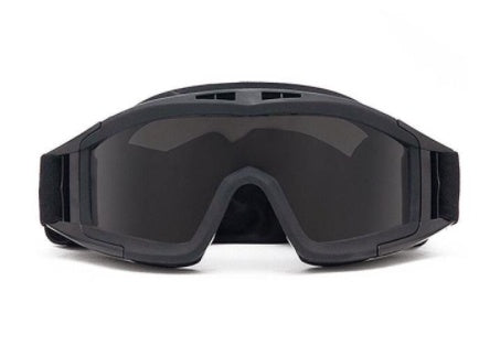 Tactical Airsoft Windproof Anti Fog Goggles- Black
