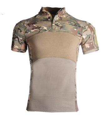 Tactical T Shirt Short Sleeve Breathable Tights- Multicam