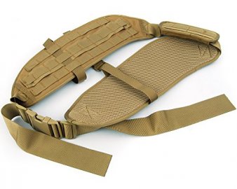 Molle Tactical padded belt on shoulder - Tan