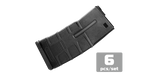 ICS T tactical Mid-cap Magazine 120rd 6 Pcs/Box - Black