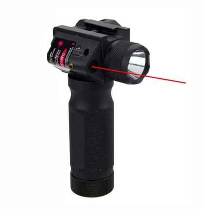 Airsoft Tactical Grip Torch Flashlight - Red Laser