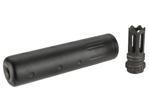A&K - Stubby CQB QD Mock Silencer w/ 14mm CCW Flash Hider - Black
