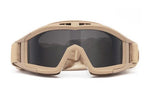 Tactical Airsoft Windproof Anti Fog Goggles- Tan
